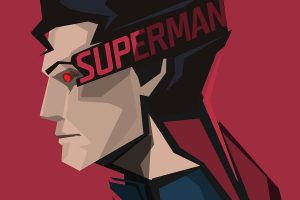 Superman, DC Comics, Red background, Superhero