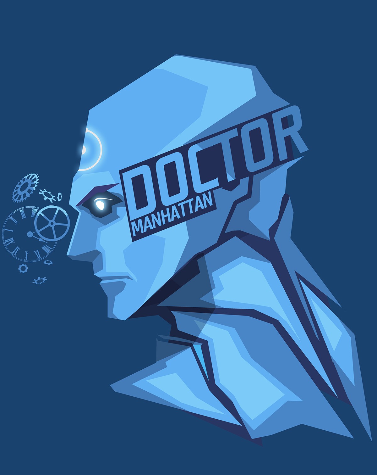 Doctor Manhattan, DC Comics, Blue background Wallpaper