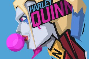 Harley Quinn, DC Comics, Blue, Blue background