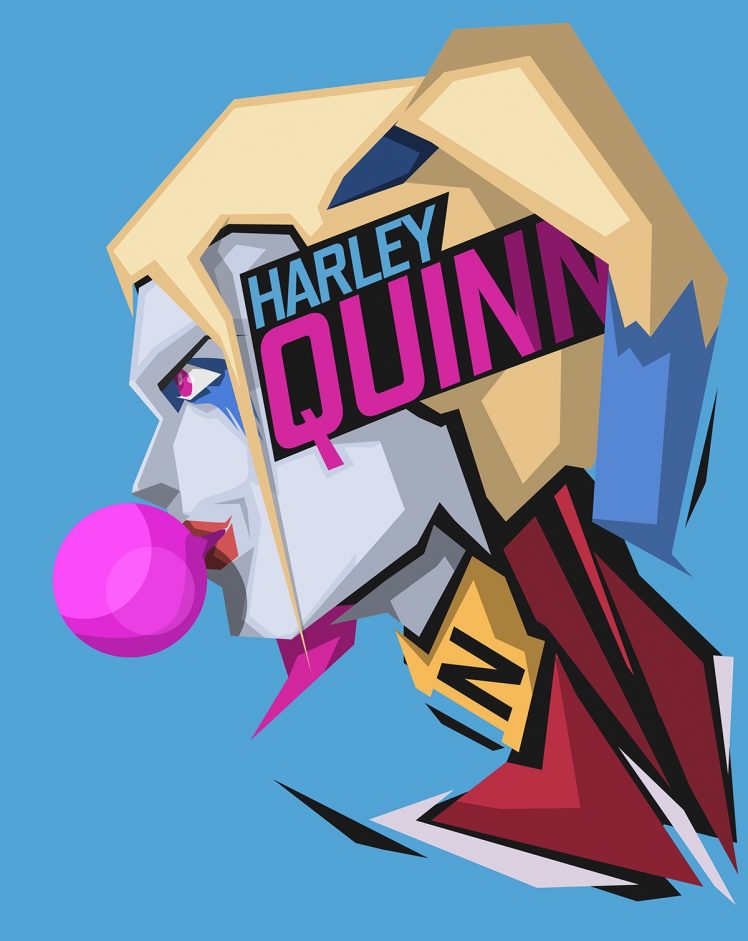 Harley Quinn, DC Comics, Blue, Blue background HD Wallpaper Desktop Background