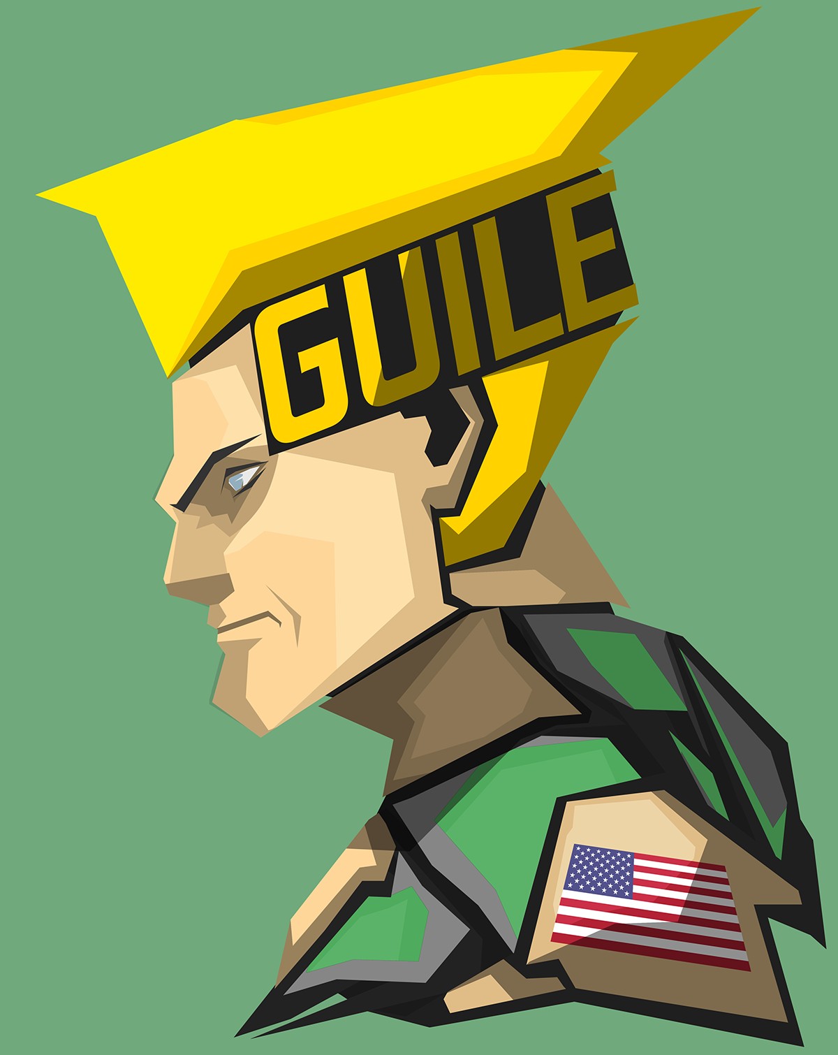 Guile (character), Street Fighter, Video games, Capcom, Green background Wallpaper