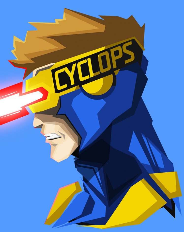 Cyclops, Marvel Comics, Blue background HD Wallpaper Desktop Background