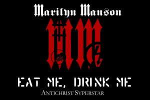 Marilyn Manson, Typography, Music, Simple background, Black background