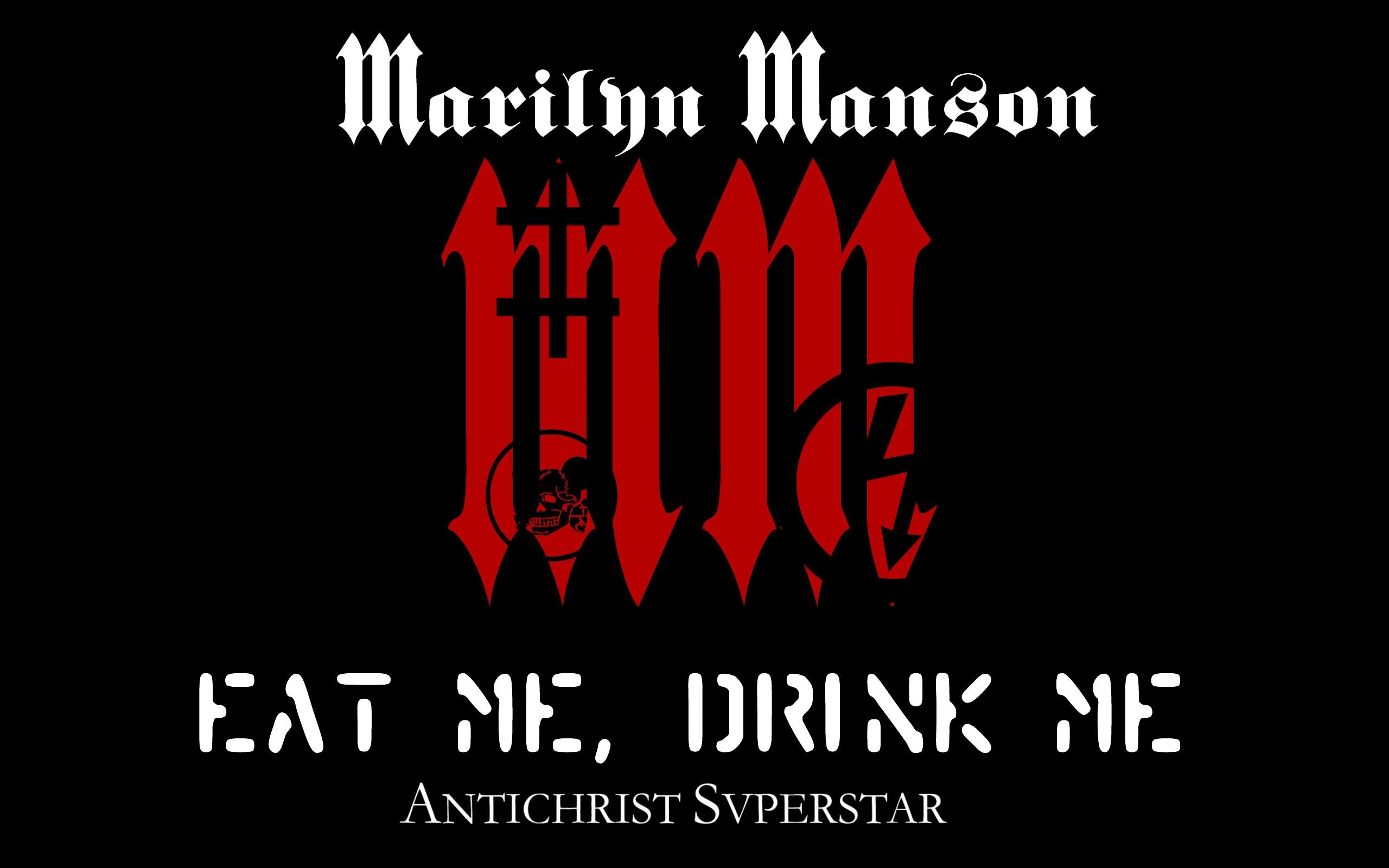 Marilyn Manson, Typography, Music, Simple background, Black background Wallpaper