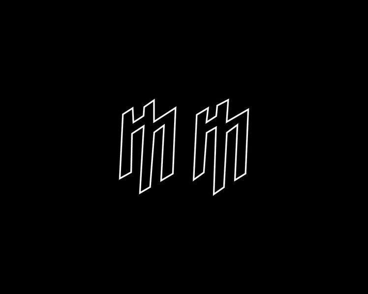 Marilyn Manson, Logo, Music, Minimalism, Monochrome, Black background, Simple background HD Wallpaper Desktop Background