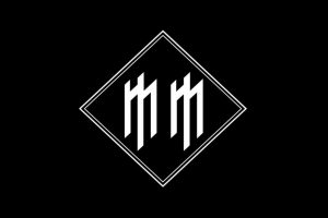 Marilyn Manson, Logo, Monochrome, Minimalism, Black background, Simple background, Music
