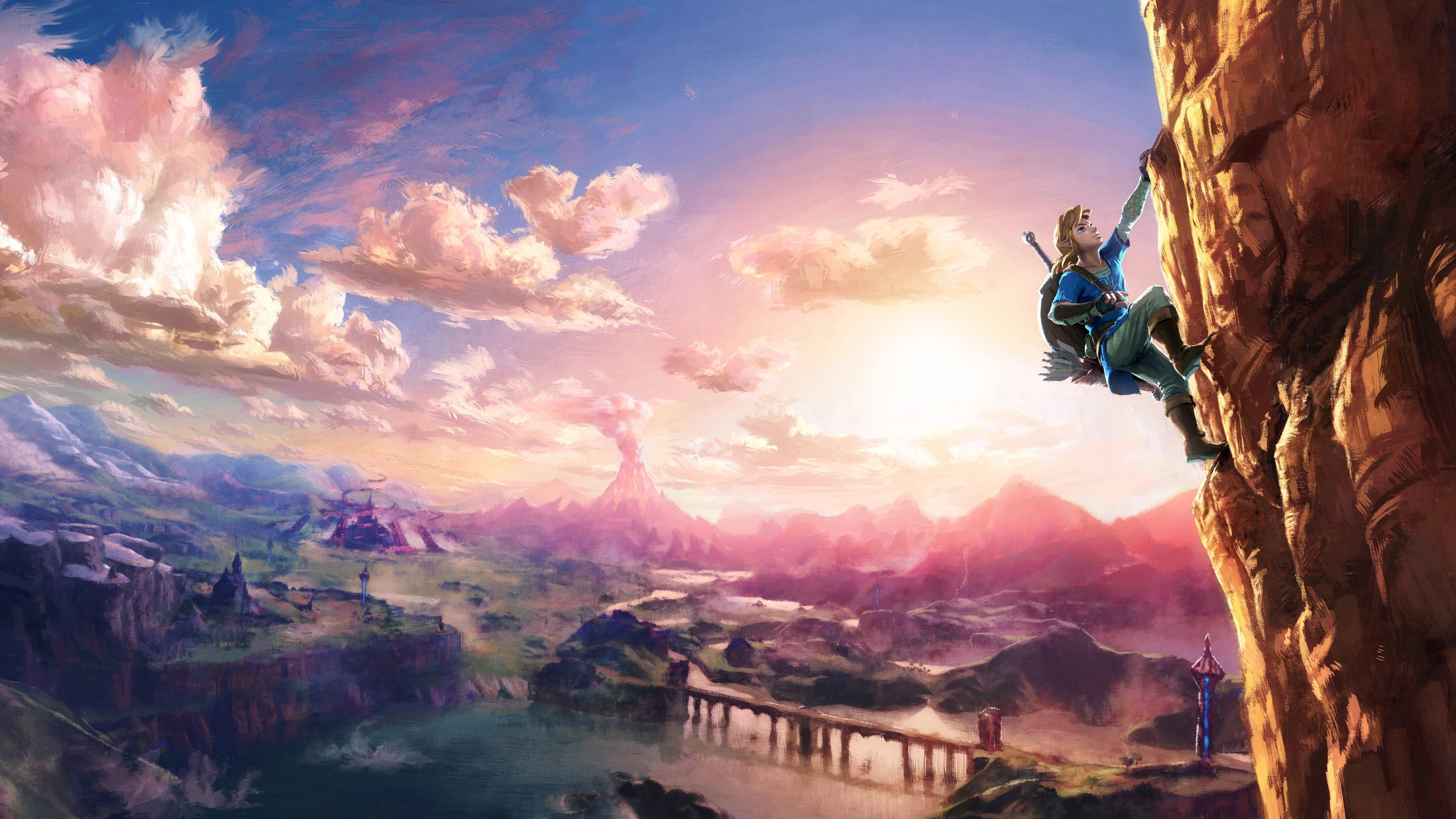 Link, The Legend of Zelda, Wii U, Nintendo, Nintendo NX, Rock climbing, Heights, The Legend of Zelda: Breath of the Wild Wallpaper