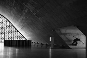 Fabiano Rodrigues, Men, Architecture, Monochrome, Building, Skating, Skateboard, Skateboarding, São Paulo, Brasil, Museum, Tiles