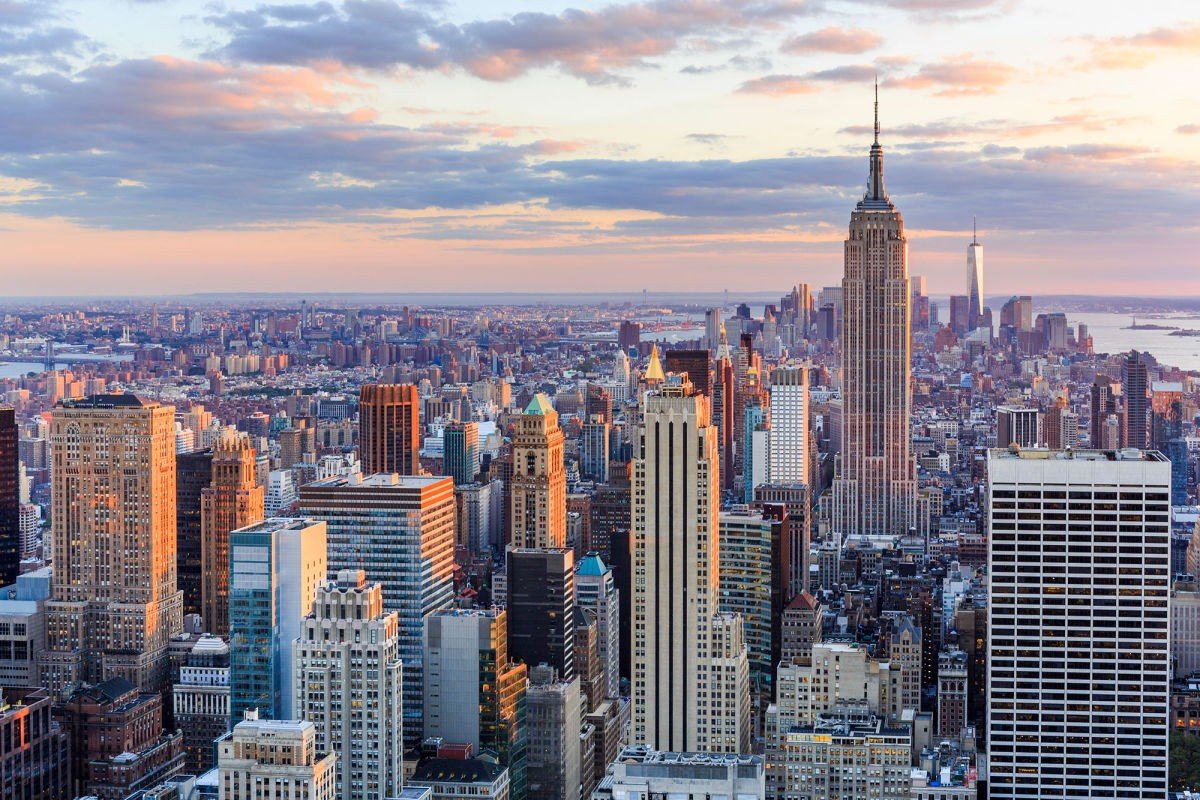 New York state, Skyscraper, City, Metropolis, Far view Wallpaper