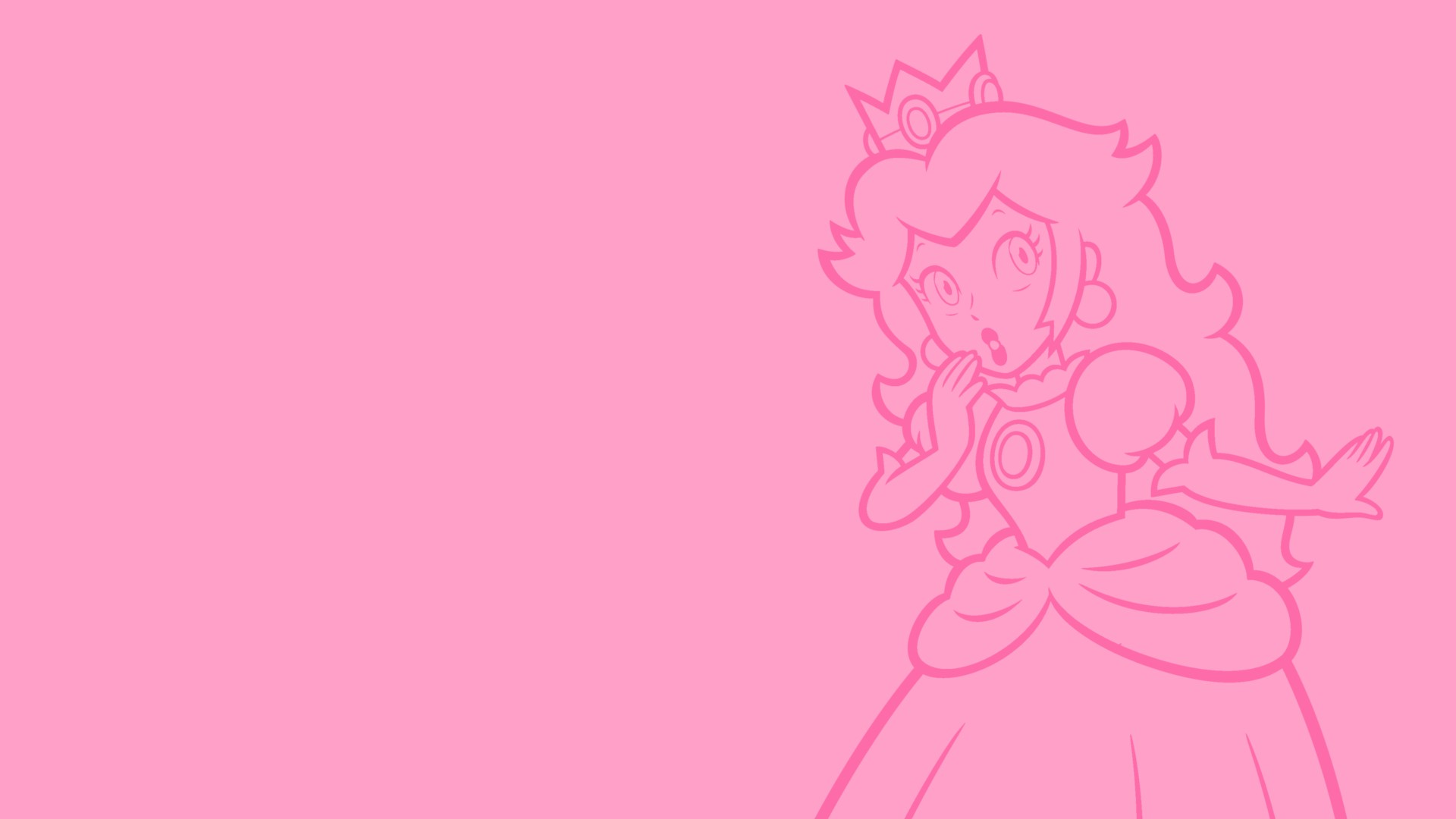 Princess Peach, Video games, Super Mario, Nintendo, Minimalism Wallpaper