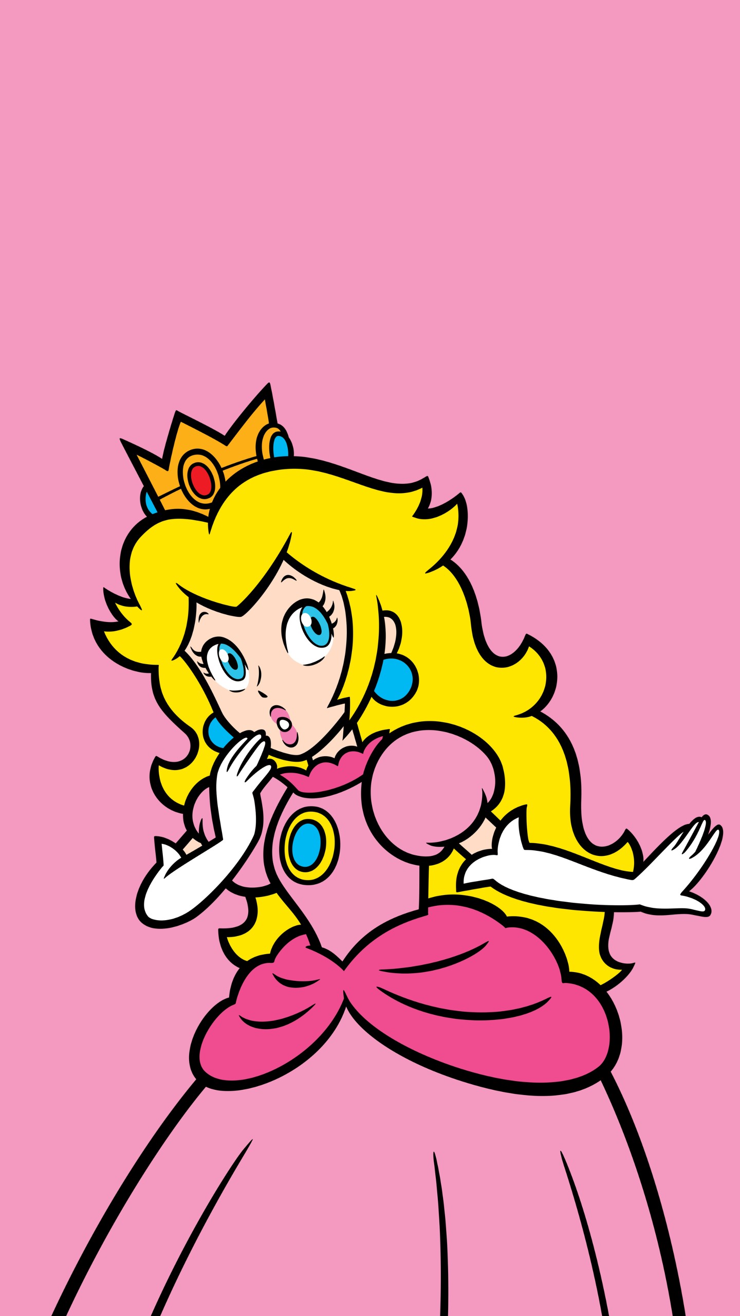 Princess Peach, Video games, Super Mario, Nintendo, Minimalism, Simple background Wallpaper
