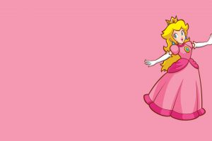 Princess Peach, Nintendo, Super Mario, Video games, Minimalism, Simple background