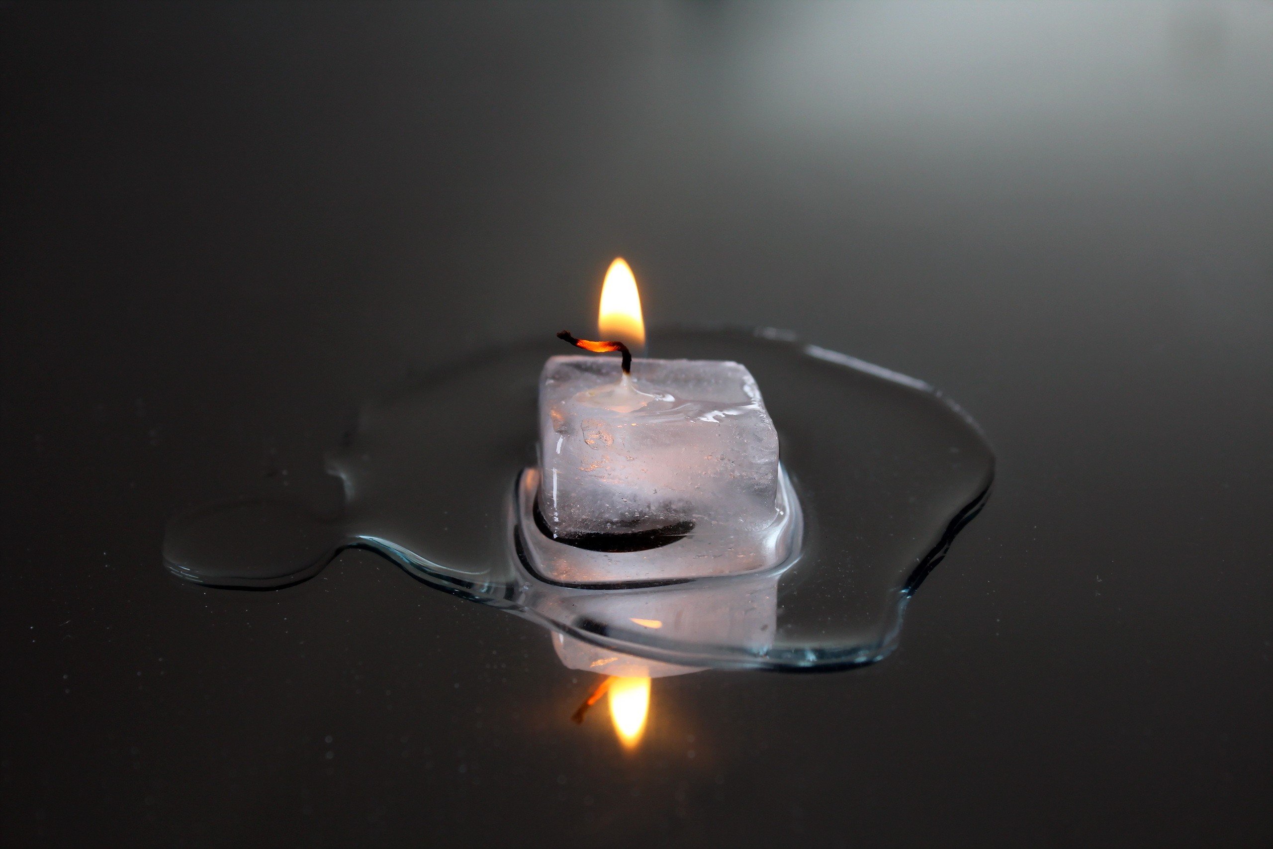 ice, Water, Candles Wallpaper