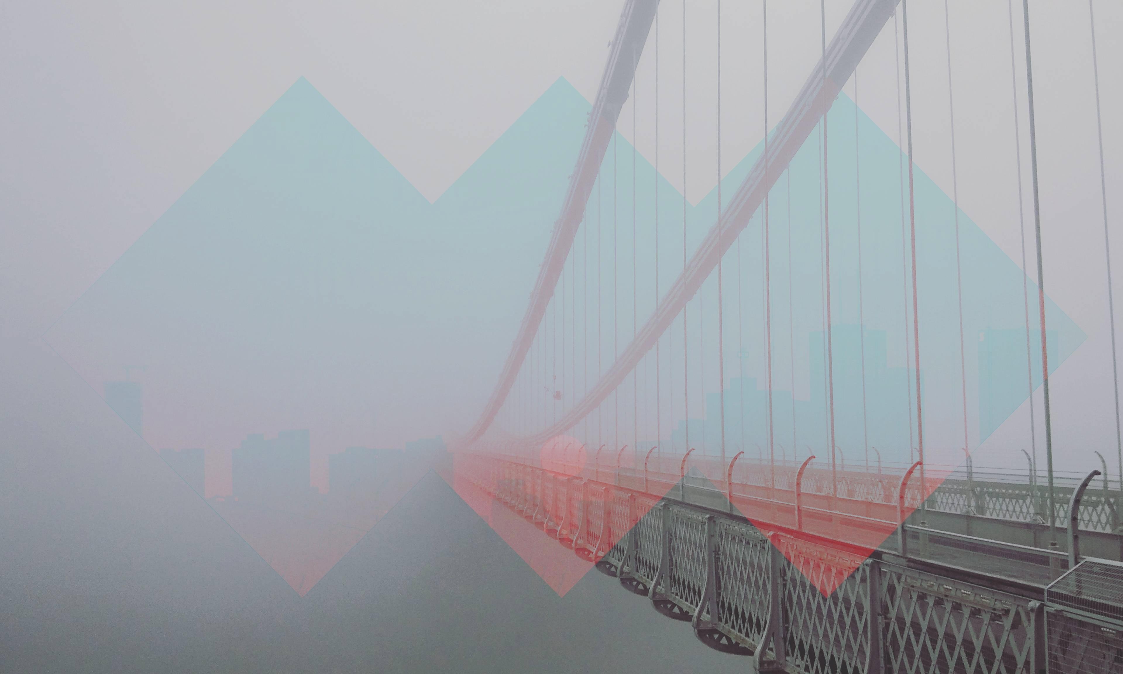 mist, Bridge, Polyscape Wallpaper