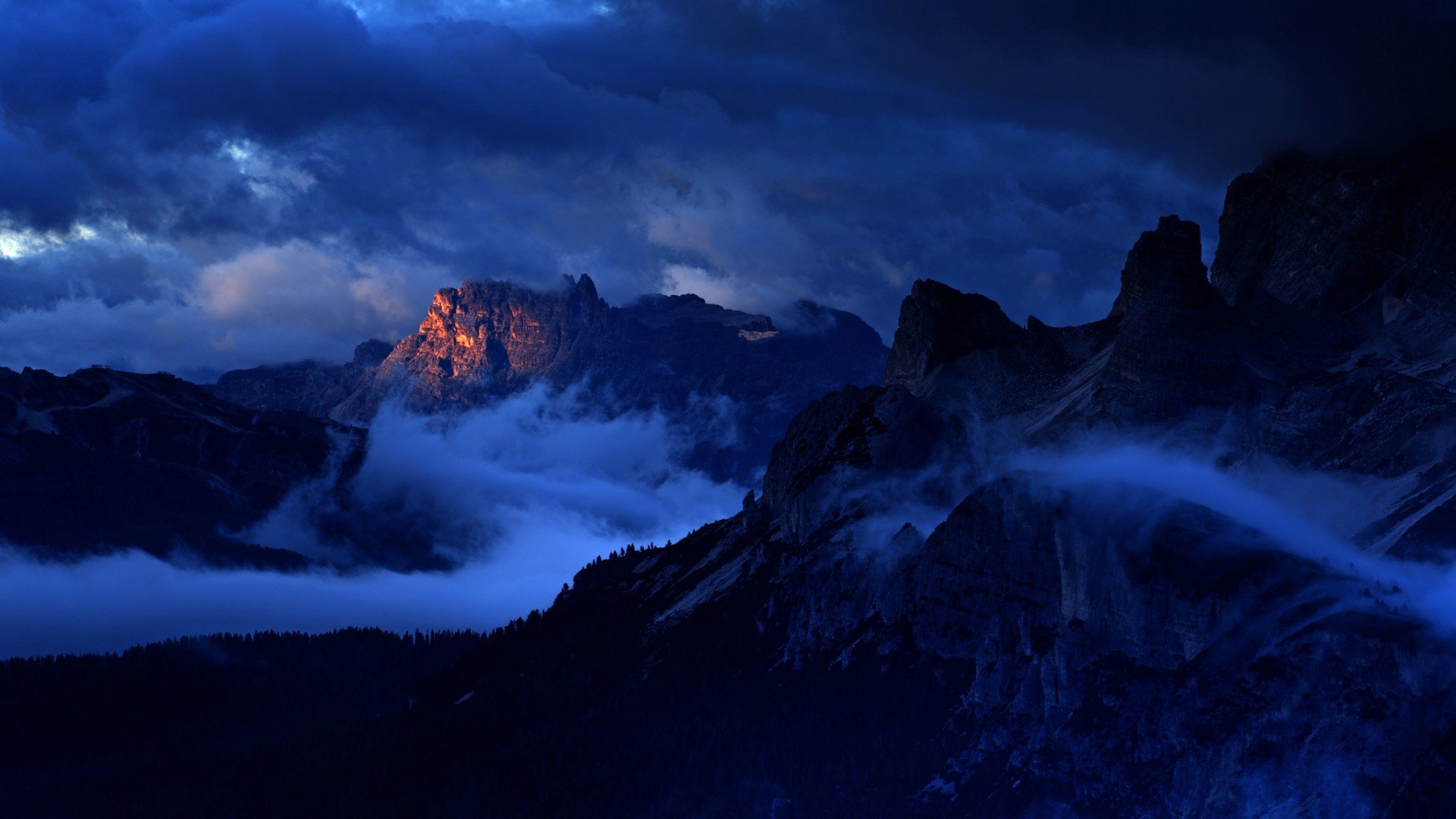 mountains, Smoke Wallpaper
