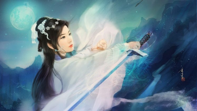 Asian, Warrior, Sword HD Wallpaper Desktop Background