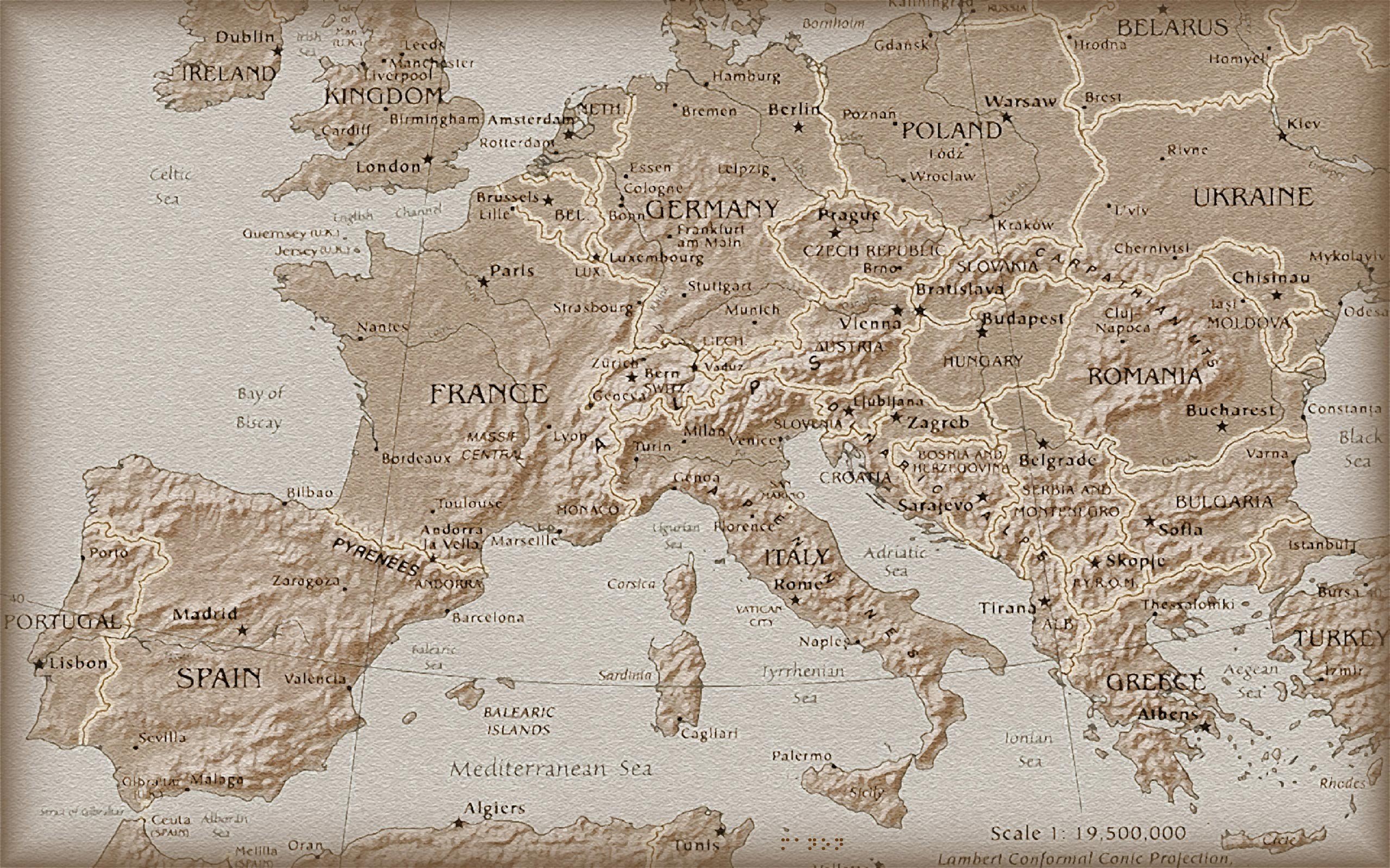 map, Europe Wallpaper