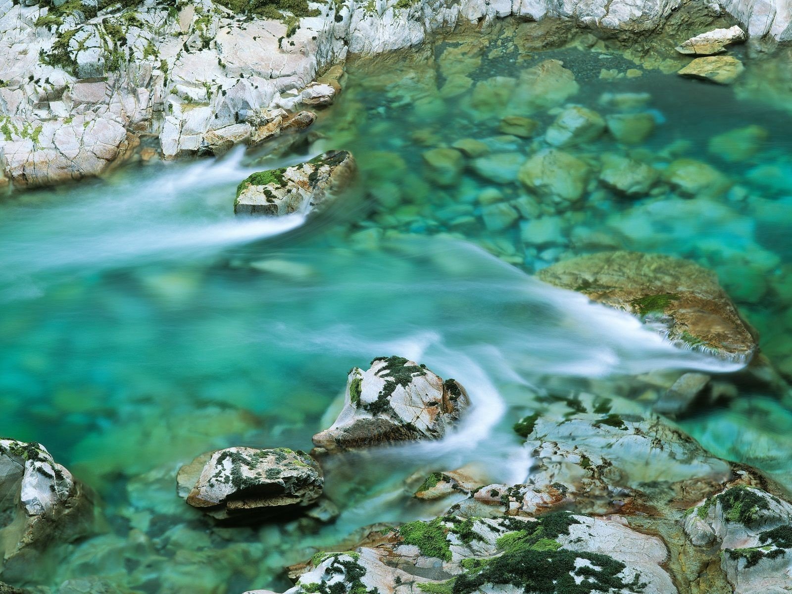water, Rock, River Wallpaper