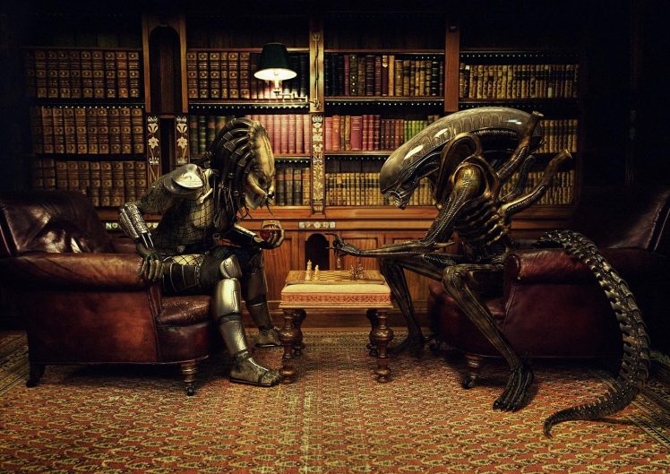 humor, Alien 3, Chess, Library HD Wallpaper Desktop Background