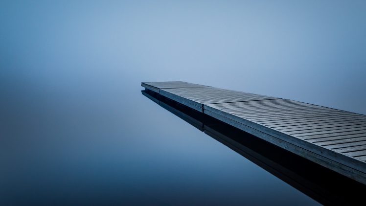 minimalism, Pier, Finland, Mist, Calm waters, Calm HD Wallpaper Desktop Background