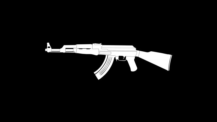 weapon, Minimalism, AK 47 HD Wallpaper Desktop Background