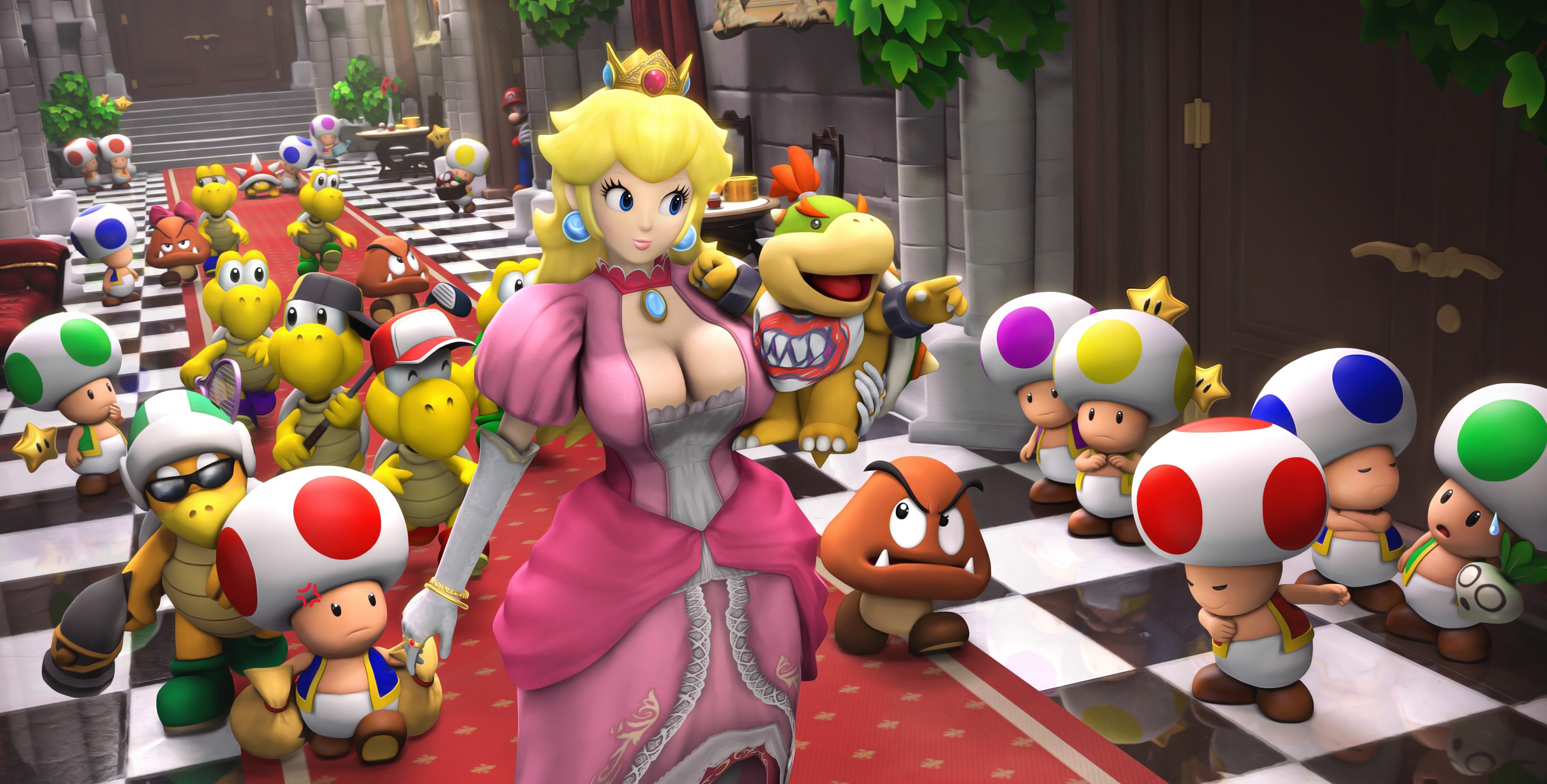 Princess Peach, Super Mario, Video games, Render Wallpaper