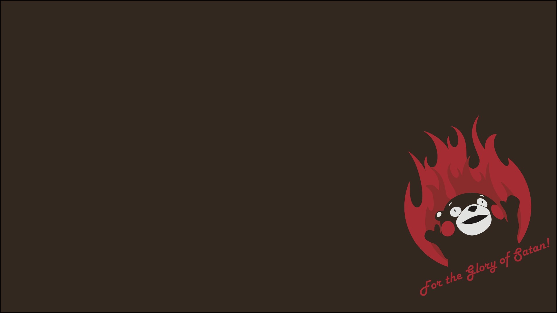 Satan, Kumamon, Fire Wallpaper