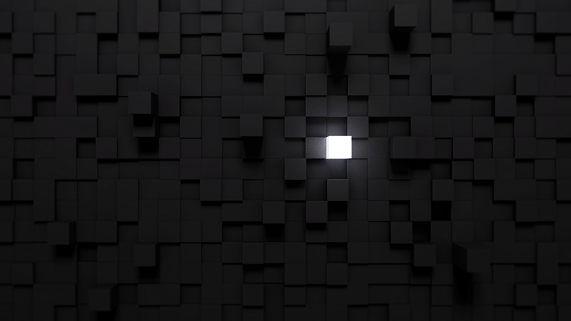 cube, Lights, Blender, Minimalism, Black, White Wallpaper