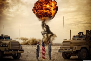 war, Esplosive, American flag, Military