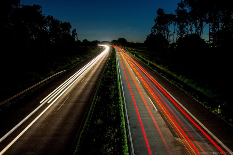 night, Autobahn, Highway, Road, Freeway HD Wallpaper Desktop Background