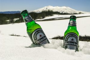 Heineken, Snow, Mountains, Road