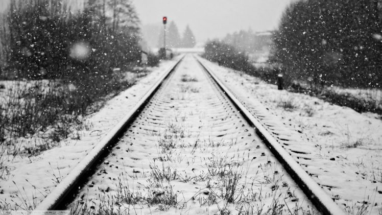 railway, Snow HD Wallpaper Desktop Background