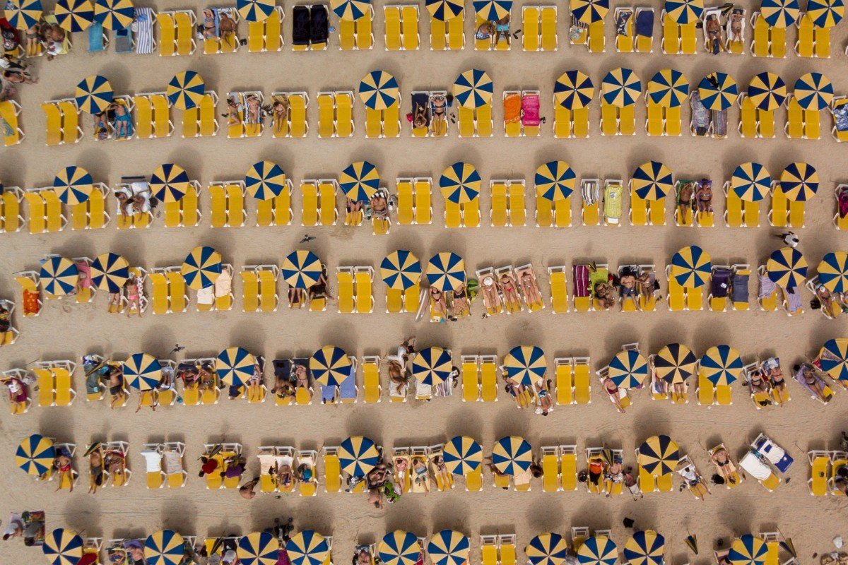 Karolis Janulis, Drone, Gran Canaria, Aerial view, Deck chairs Wallpaper