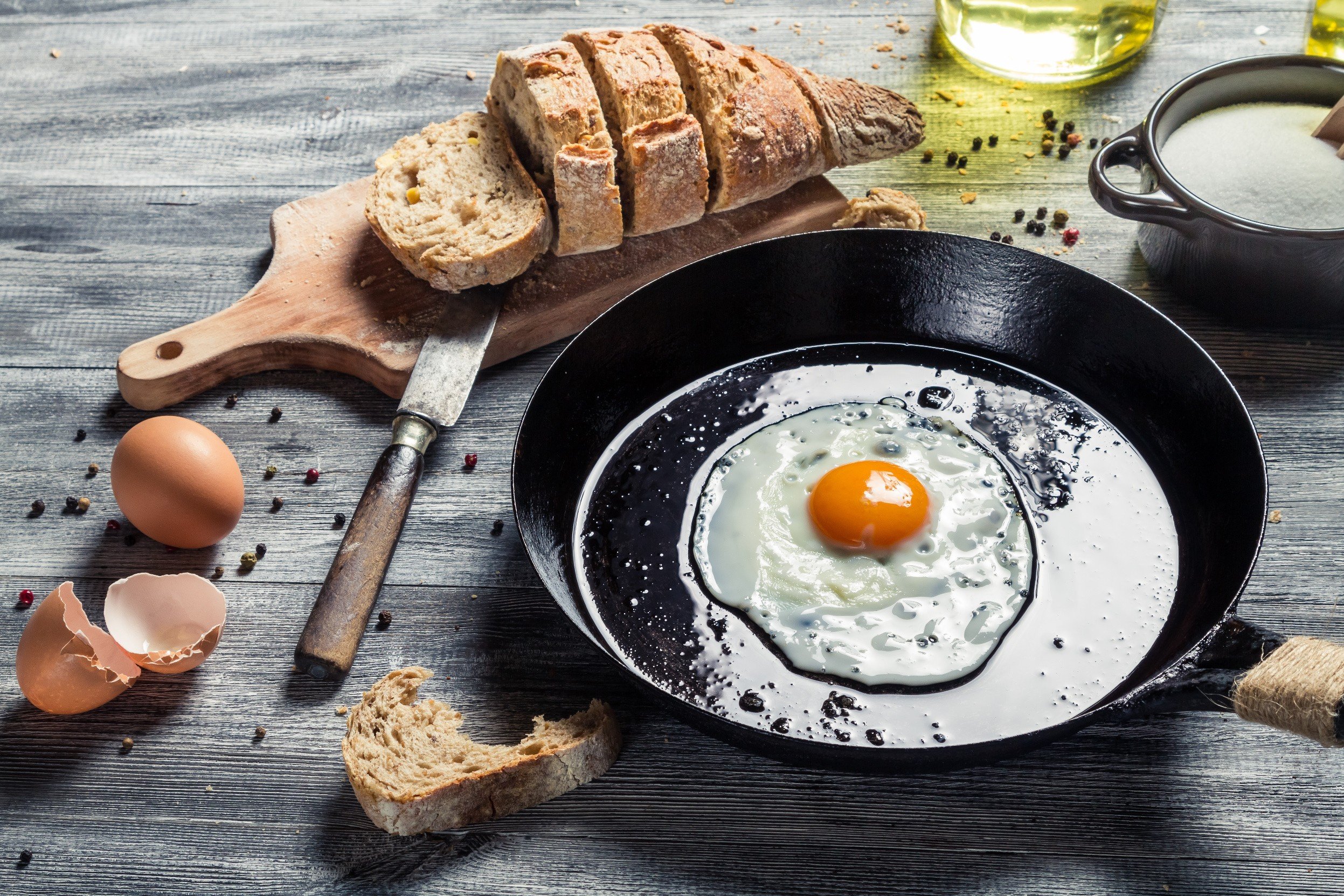 eggs, Food, Bread Wallpaper