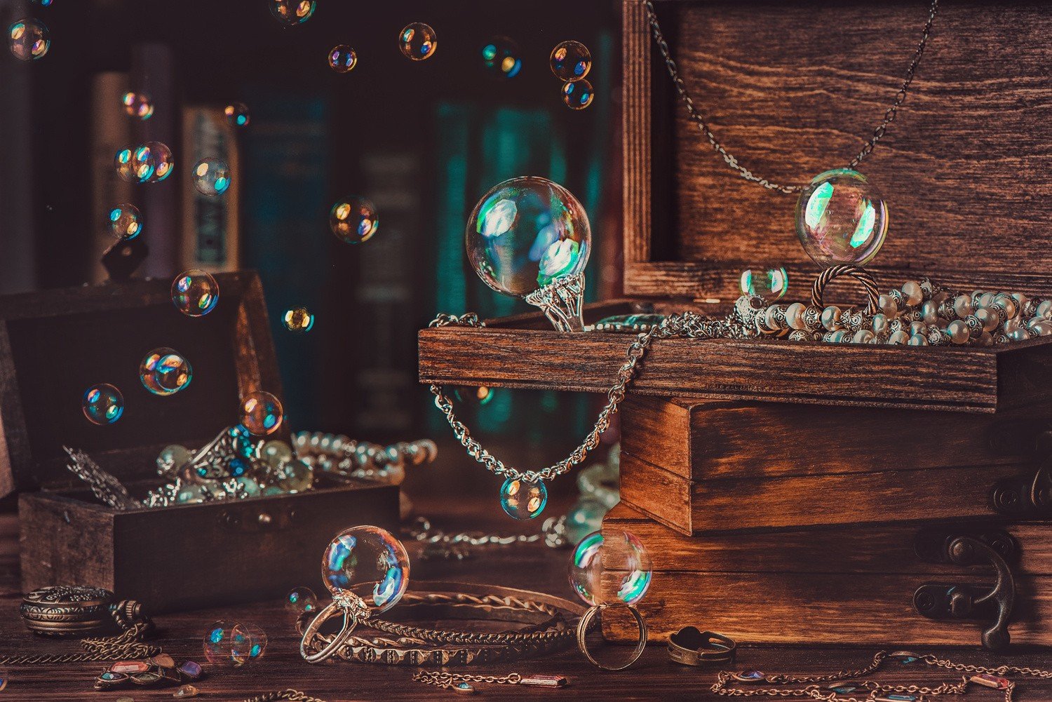 photography, Jewels, Bubbles, Boxes, Wood Wallpaper