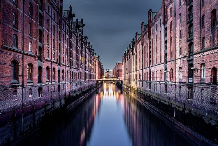 Port of Hamburg, Germany, Germany, harbor, port, clock, Hamburg, twilight,  HD wallpaper | Peakpx