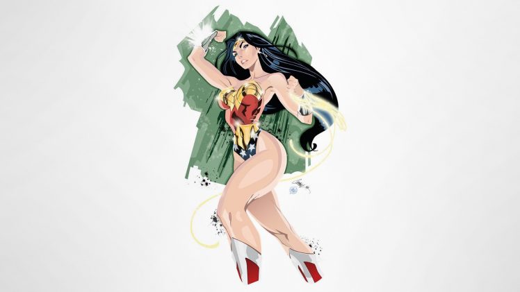 Wonder Woman, DC Comics, Illustration, Simple background, Costumes, Superhero HD Wallpaper Desktop Background