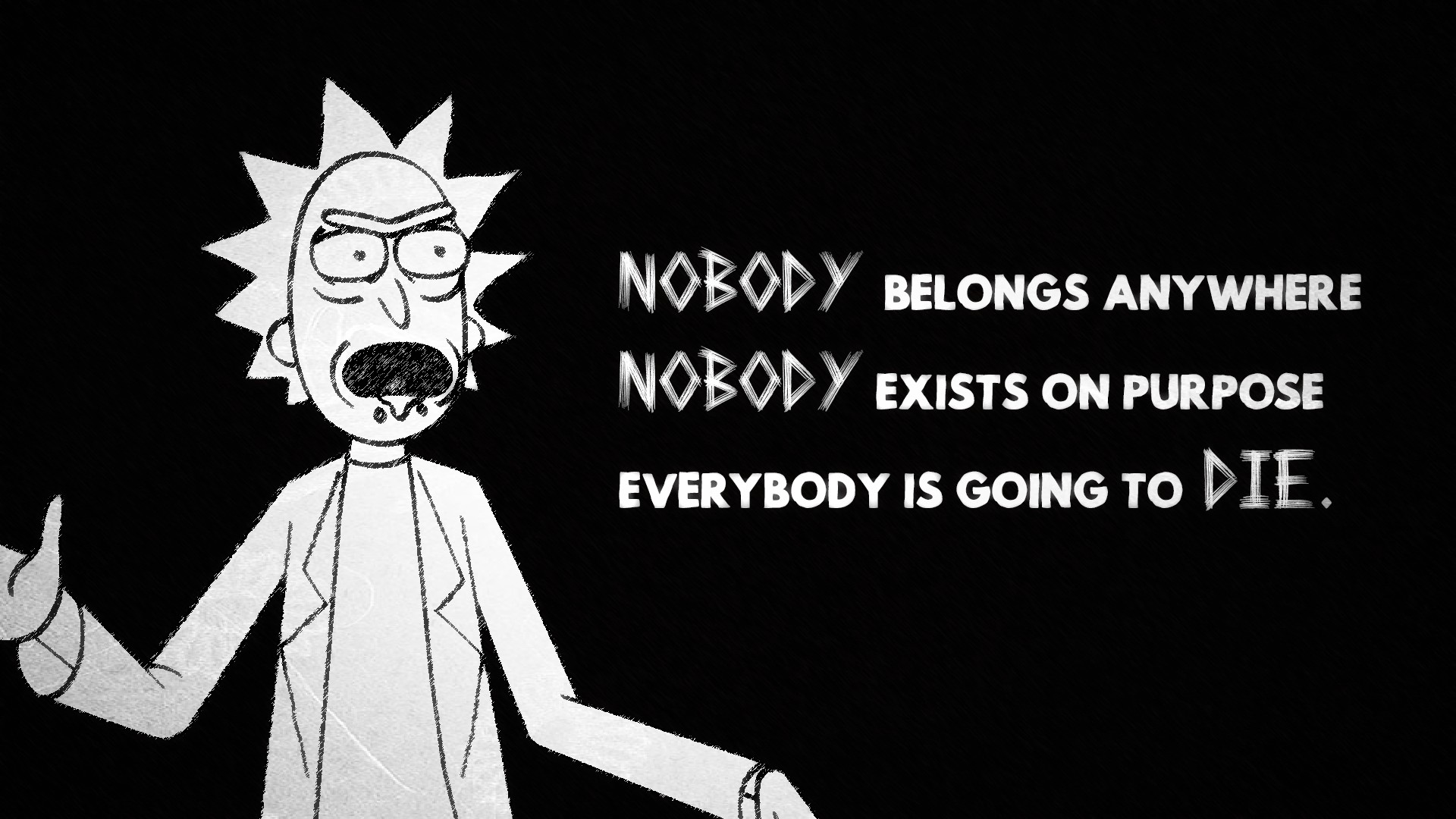 Rick and Morty, Fan art, Quote, Humor Wallpaper