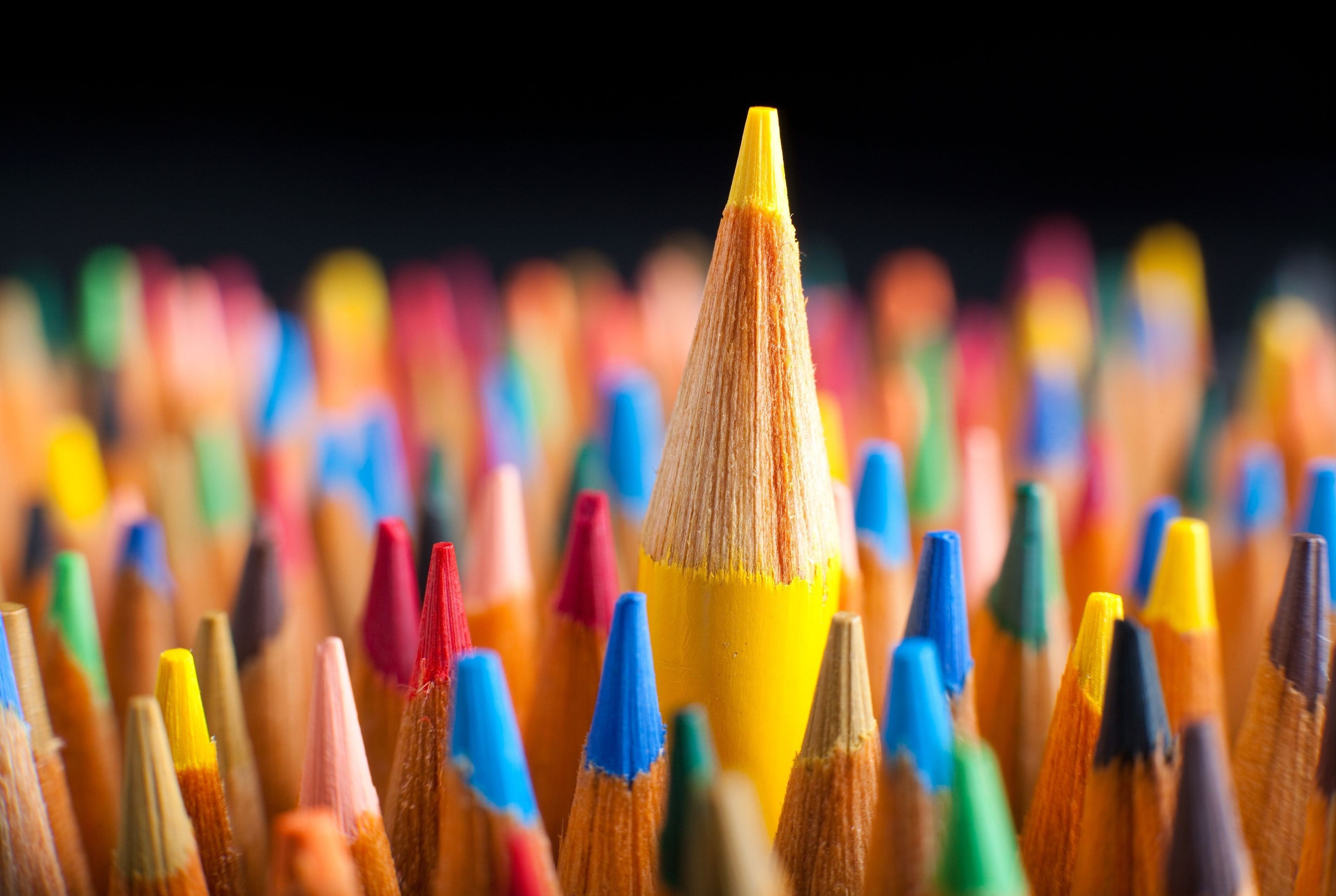 colorful pencils, Macro, Pencils Wallpaper