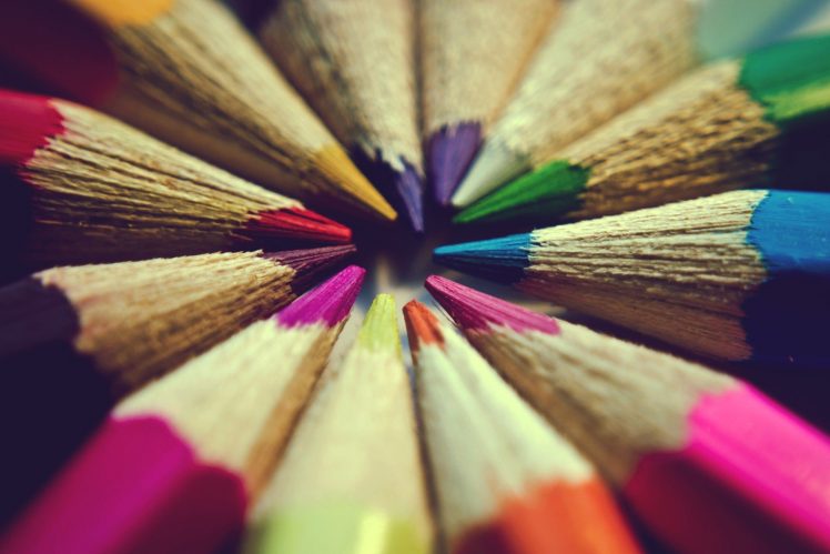 colorful pencils, Macro, Pencils HD Wallpaper Desktop Background