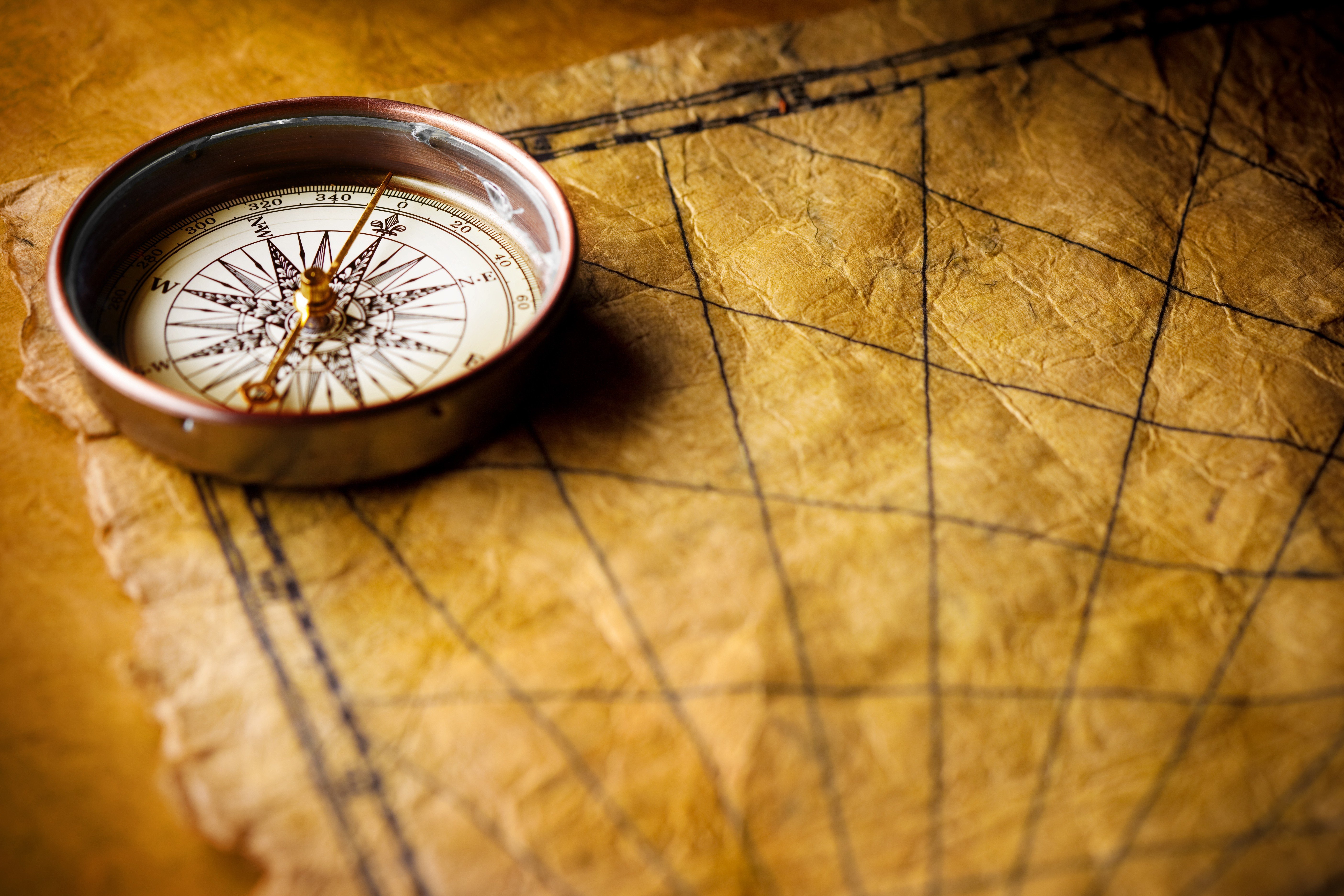 Arrow, Compass, Map Wallpaper