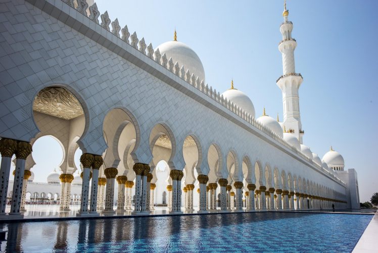 architecture, Dubai, Mosque, Water HD Wallpaper Desktop Background