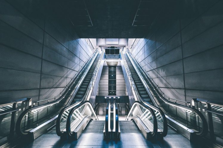 escalator, Subway, Underground HD Wallpaper Desktop Background