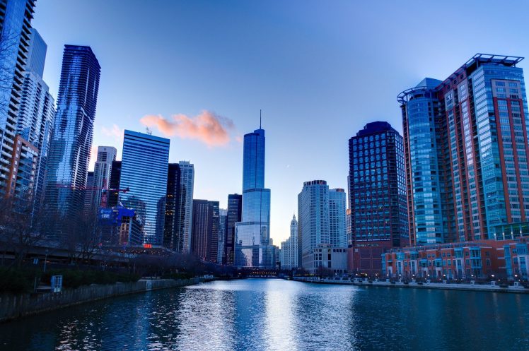 Chicago, City, Night HD Wallpaper Desktop Background