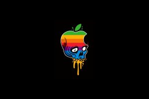 skull, Logo, Apple Inc., Simple background