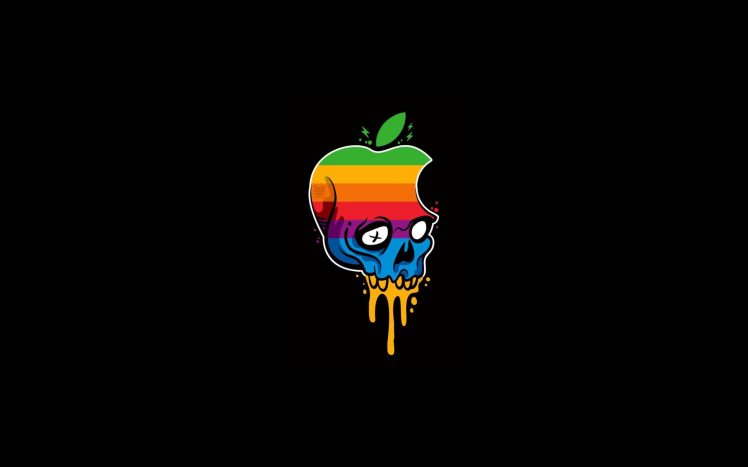 skull, Logo, Apple Inc., Simple background HD Wallpaper Desktop Background