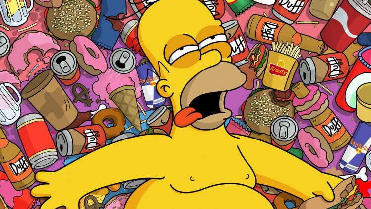 The Simpsons, Homer Simpson, Food, Duff HD Wallpaper Desktop Background