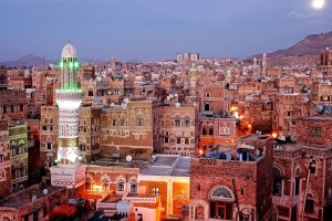 architecture, Building, City, Cityscape, Yemen, Old building, Mosque, Rooftops, Sun, Lights, Bricks