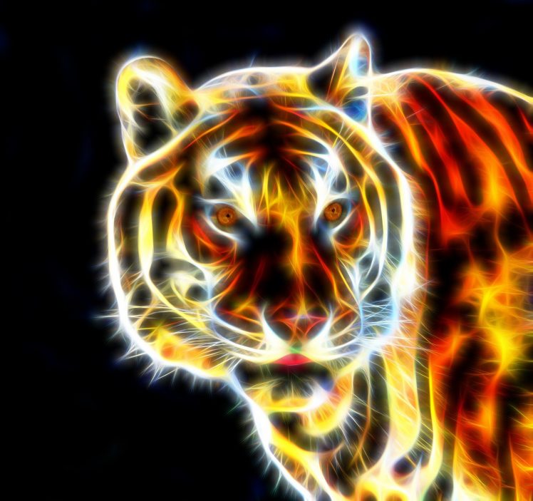 tiger, Fractalius HD Wallpaper Desktop Background