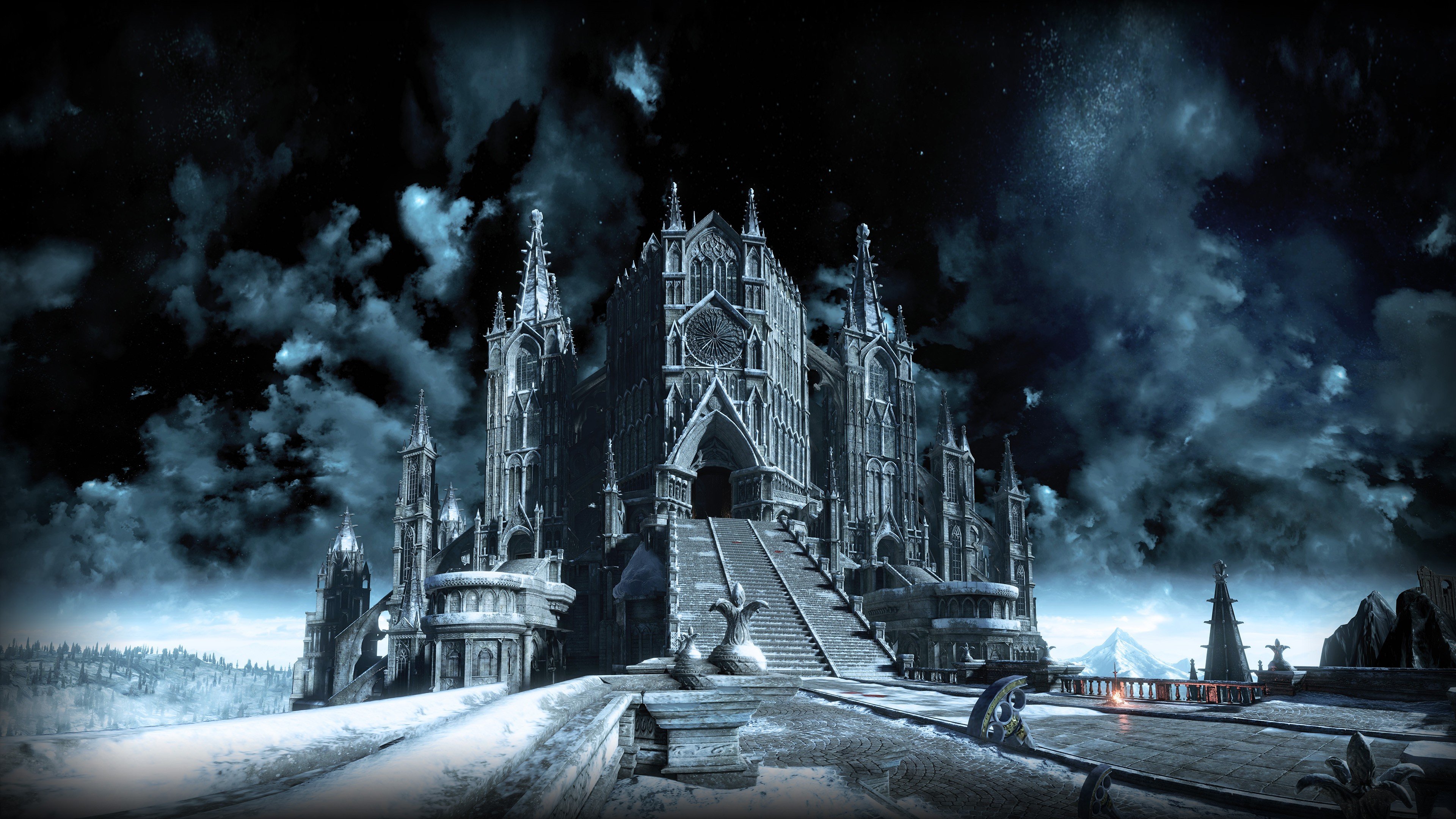 Dark Souls, Dark Souls III, Video games, Night, Cathedral Wallpapers HD / Desktop and Mobile